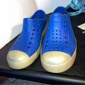 Native Blue Slip-On Sneakers with Cream Soles